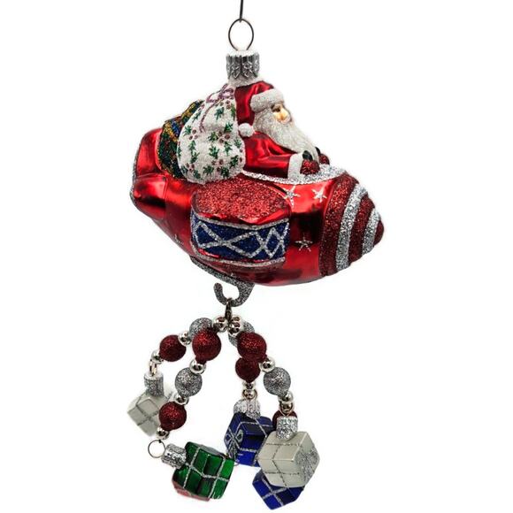 Patricia Breen Santa du Ciel Red Air Plane Travel Gifts Christmas Tree Ornament - Picture 6 of 15